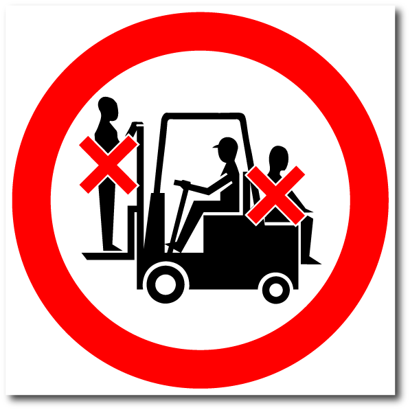 Запрещается перевозка людей на погрузчике